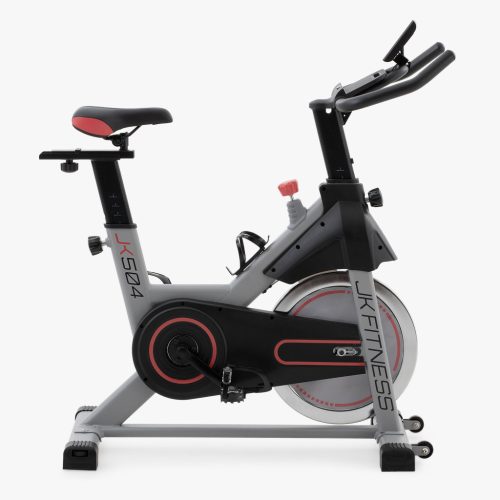 Spin bike szobakerékpár mechanikus betétfék, hangtompított szíj, LCD kijelző JK504 JK Fitness
