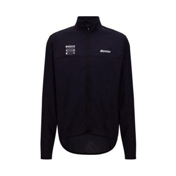   Széldzseki Santini PIRELLI Sport Club fekete XXL Ventus pocketable (szélálló)