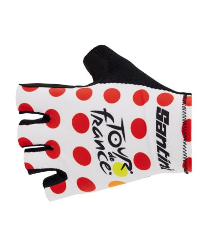 Kesztyű Santini  TOUR DE FRANCE piros pöttyös L