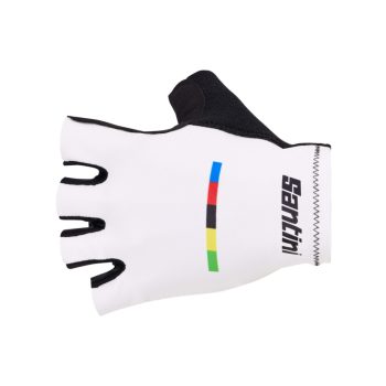 Kesztyű Santini UCI WORLD CHAMPION fehér L