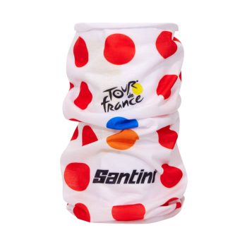   Nyakmelegítő Santini TOUR DE FRANCE Polka Dots fehér/piros pöttyös