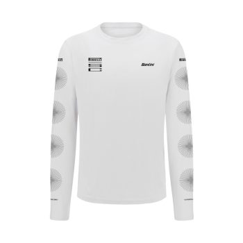 Póló Santini PIRELLI unisex hosszú ujjú fehér L