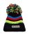 Sapka Santini UCI Rainbow Stripes BIG BOBBLE téli fekete bojtos (BBH103)