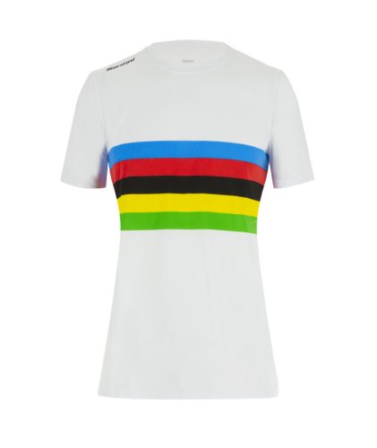 Póló női Santini UCI WORLD CHAMPION színes csíkos fehér S