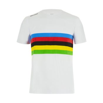   Póló unisex Santini IRIDE UCI WORLD CHAMPION színes csíkos fehér XXL