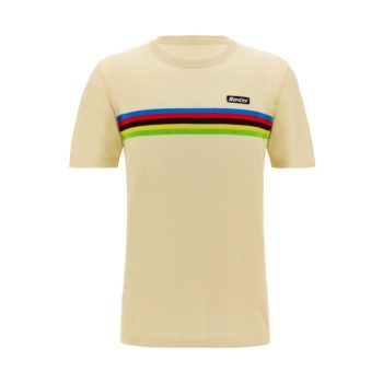   Póló jacquard Santini UCI WORLD CHAMPION színes csíkos törtfehér S